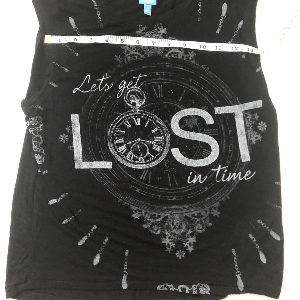 Disney Alice Through the Looking Class Black Graphic Muscle Tee, Tank Top
